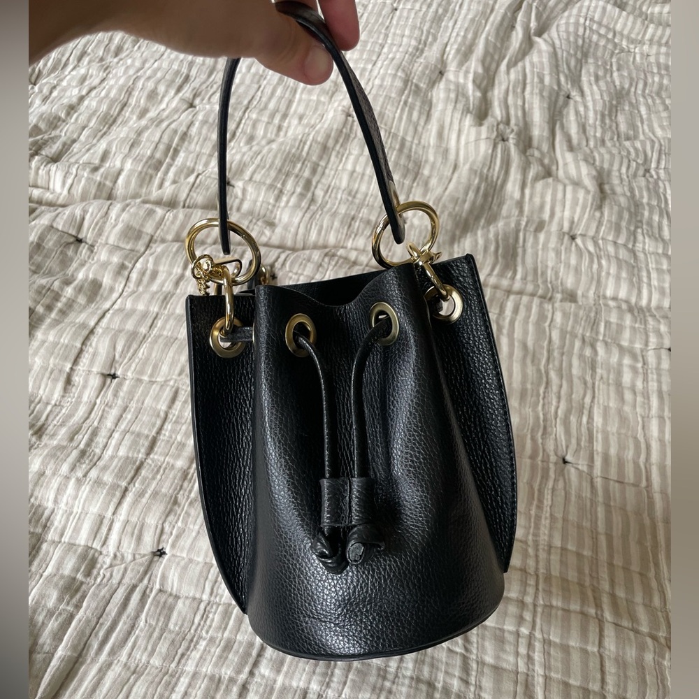 Small Italian Leather Bucket Bag